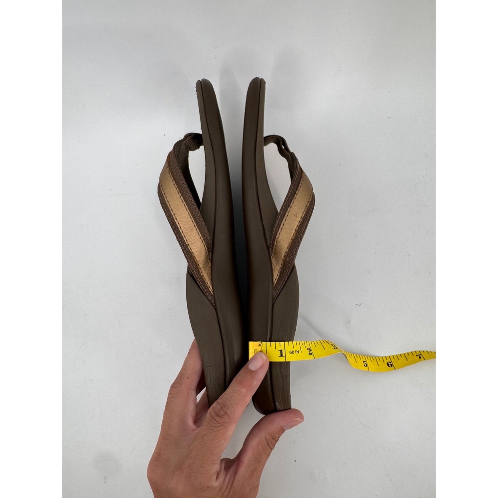 Vionic Tide II Flip Flops Women Size 8 Bronze Metallic Leather Orthotic Sandals - Picture 9 of 12
